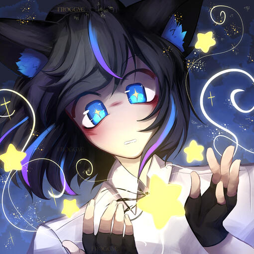 Hunter Mivia segurando estrelas mágicas